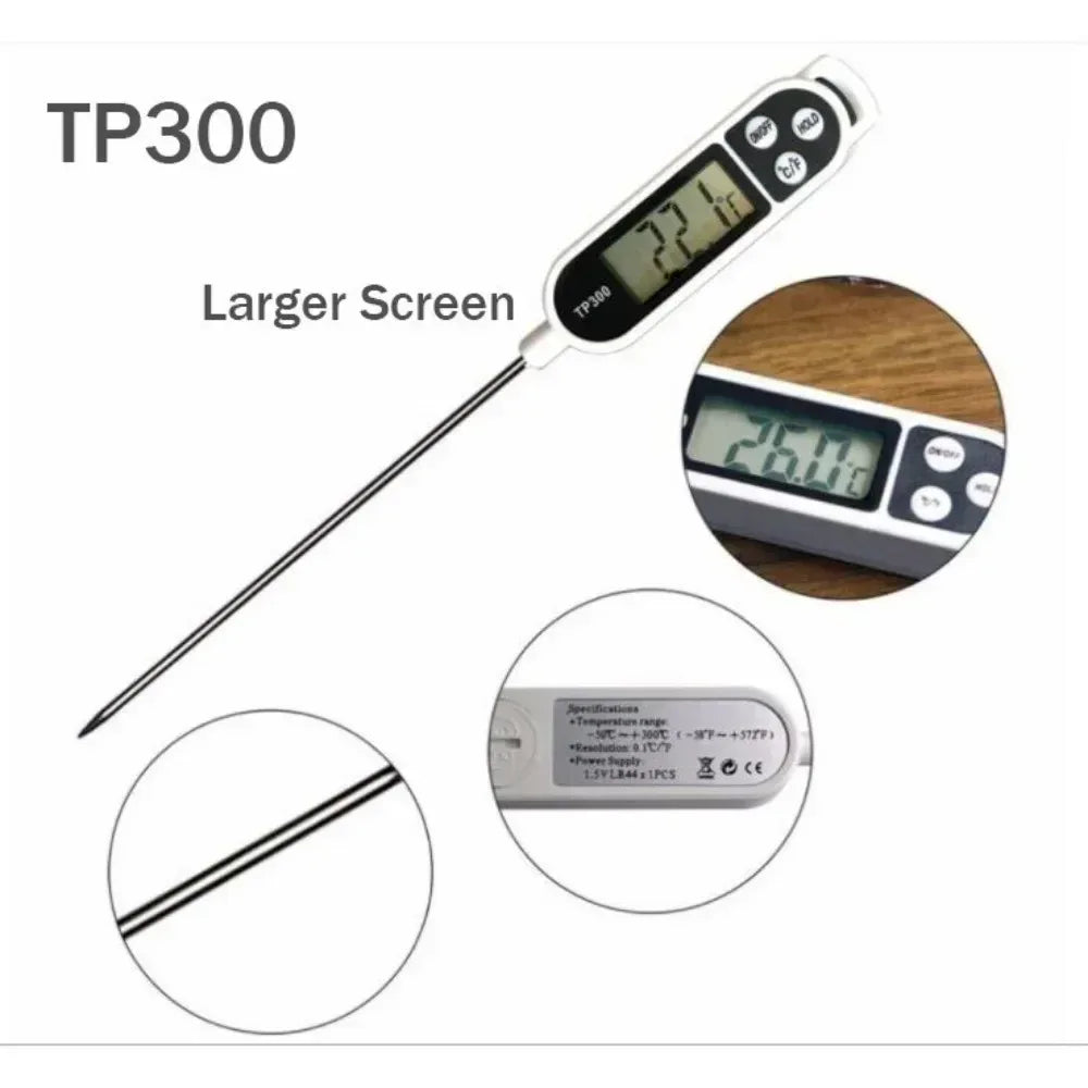 TP300 Digital Food Thermometer – Meat, Water & BBQ Probe - Urbizia