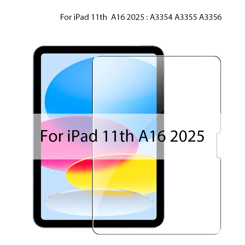 Tempered Glass For iPad 10th 9th Generation A16 Pro 12.9 11 13 2025 Screen Protector For ipad Air 4 5 Mini 6 7 7th 8th 10.2 Film
