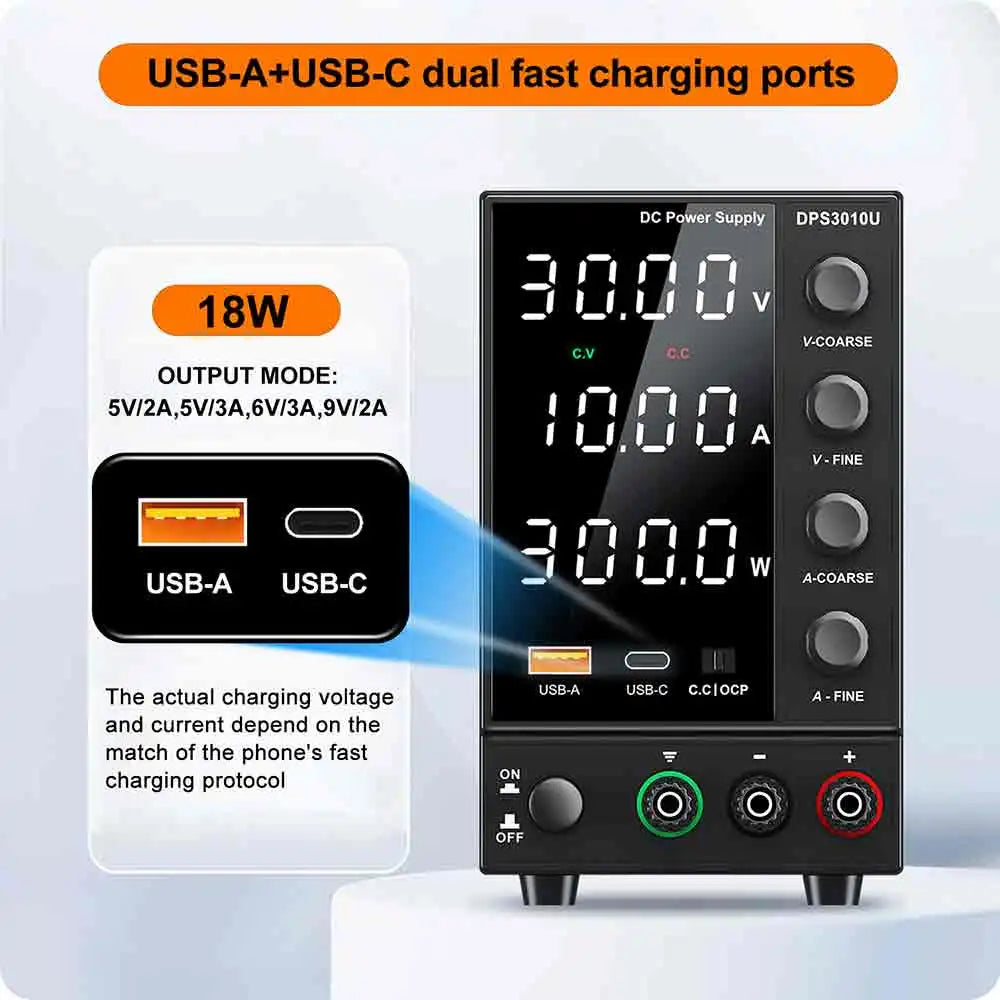 Wanptek Adjustable DC Power Supply 30V 5A 10A 60V 120V 3A Laboratory Bench Power Source Switching Stabilized LCD Power Supply Regulator