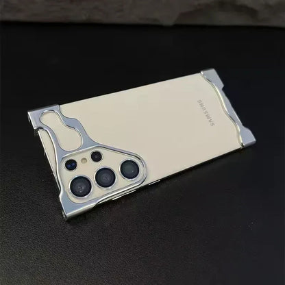 Aluminum Alloy Bumper Phone Shell For Samsung Galaxy S23 S24 S25 S26 Ultra Plus With Lens Film Metal Corner Pad Shockproof Cover