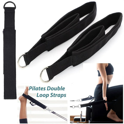 Double Ring Elastic Yoga Pilates Bed Exercise Accessory Ankle Buckle Pilates Stretch Strap Resistance Band elastic cord - Urbizia