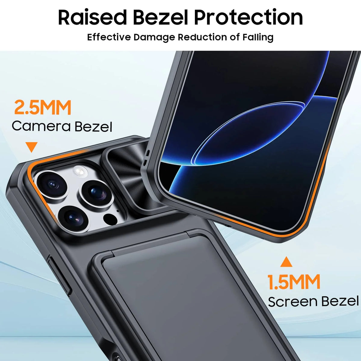 WEFOR for iPhone 18 17 16 15 Pro Max Wallet Card Holder 3-4 Cards Kickstand Slide Camera Cover Wrist Strap Rugged Shockproof