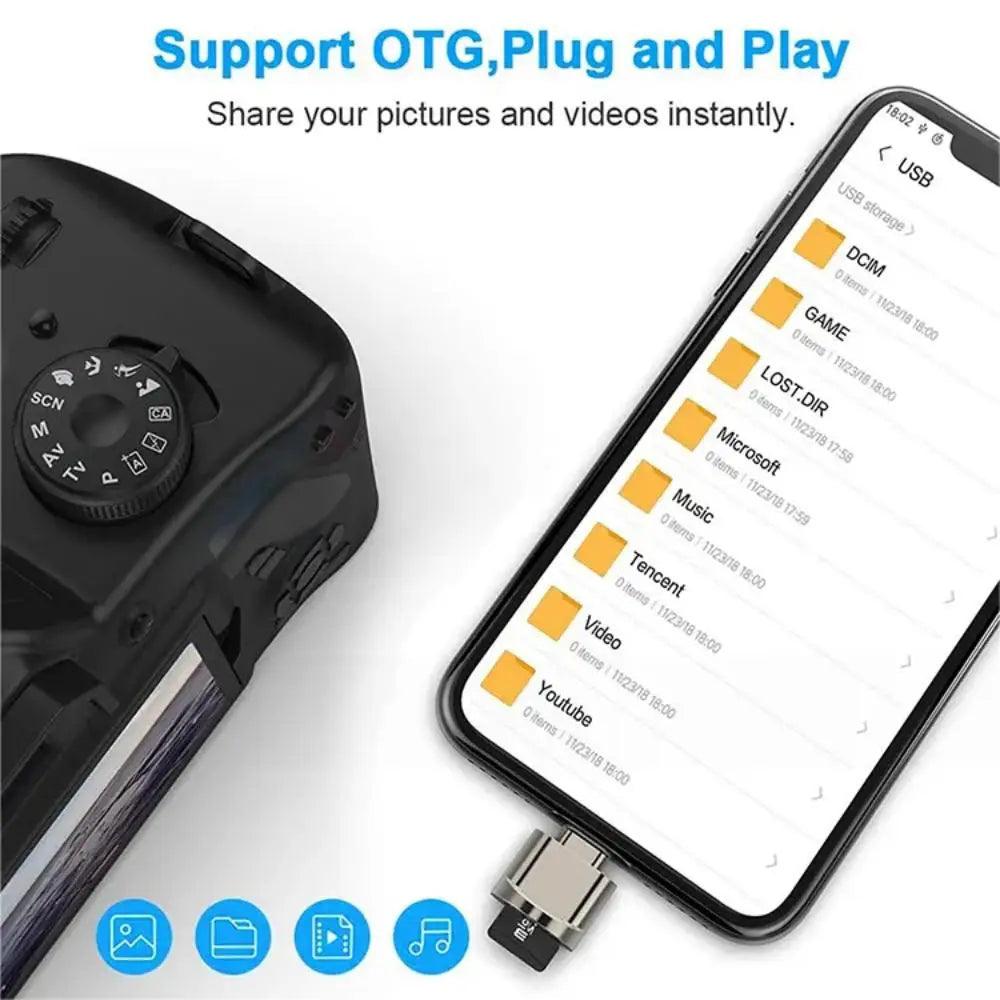 USB-C TF Card Reader OTG Multi-Function SD Memory Adapter