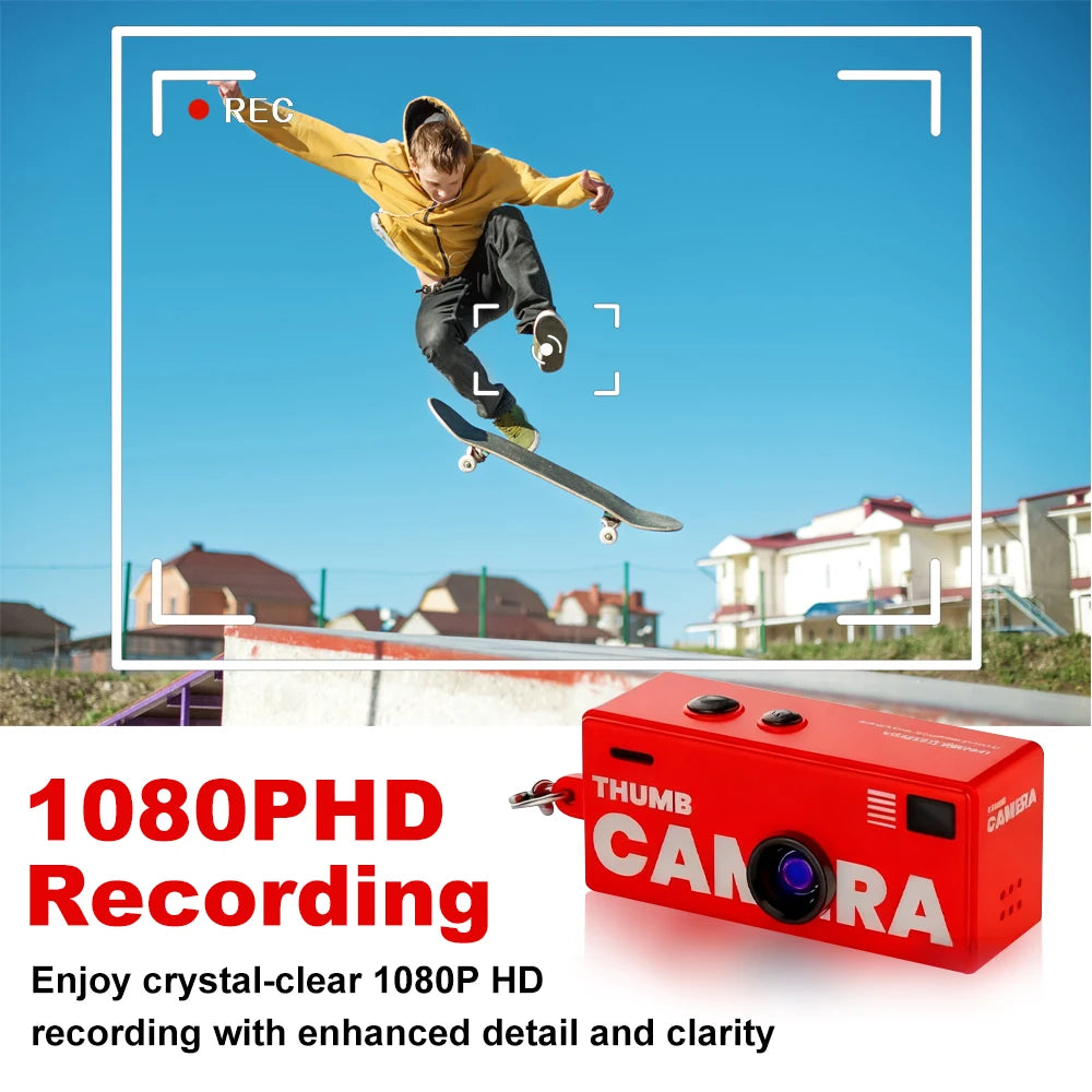 Ourlife Digital Camera 0.96 Inch Keychain Camera Retro Support Memory Card 1080P Very Small Camcorder Video Recorder with Flash