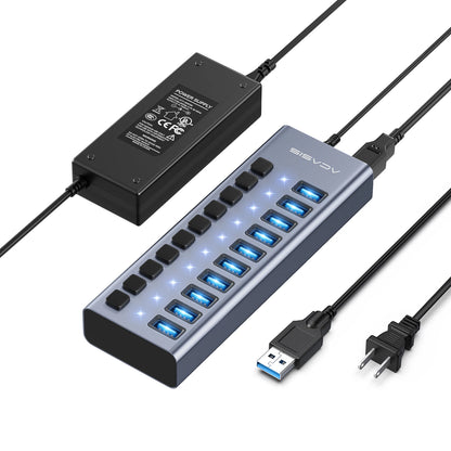 Acasis 16/10/7 Port USB Hub 10Gbps Individual Switch Charging Data Transfer for PC Laptop Workstation Multi Device Expansion