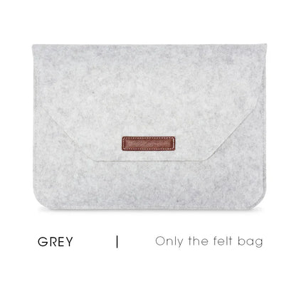 Premium Wool Felt Laptop Sleeve Bag with Mousepad