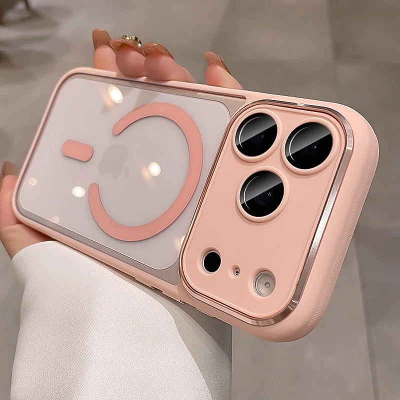 Luxury Shockproof Armor Bumper Clear Magnetic Case For iPhone 18 17 16 15 14 13 12 Pro Max For Magsafe Shockproof Hybrid Cover