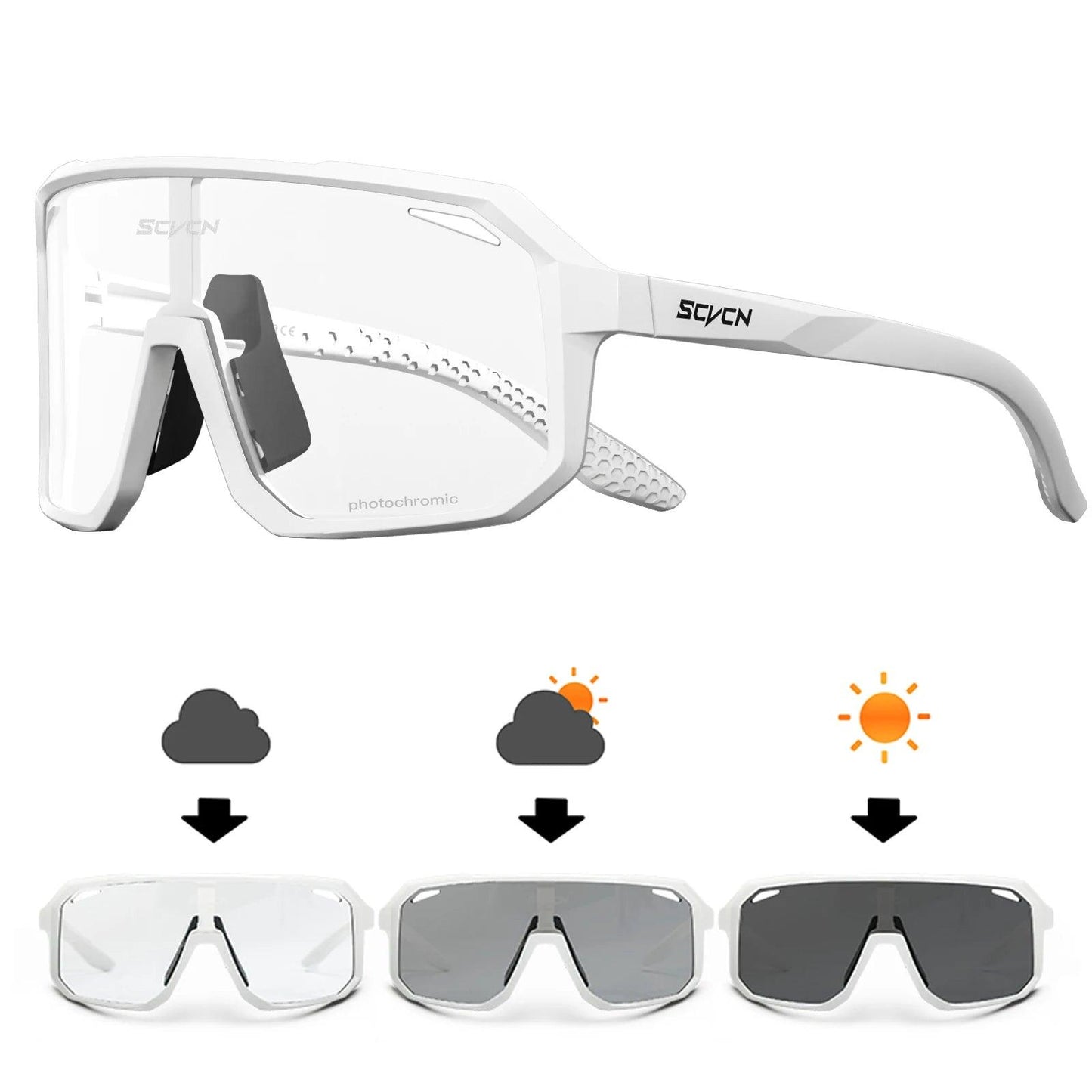 SCVCN Photochromic Cycling Sunglasses UV400 MTB Eyewear