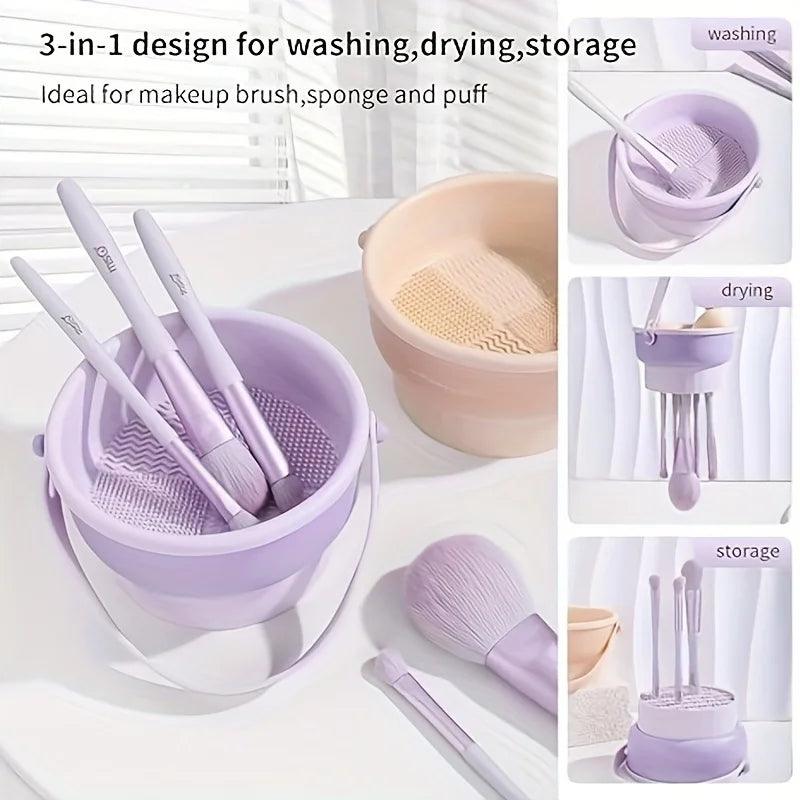 3-in-1 Silicone Makeup Brush Cleaner & Drying Mat Set