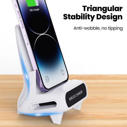 15W Portable Mini Chair Wireless Charger Stand Desktop Super Fast Charging With Speaker Function Universal Mobile Phone Stand