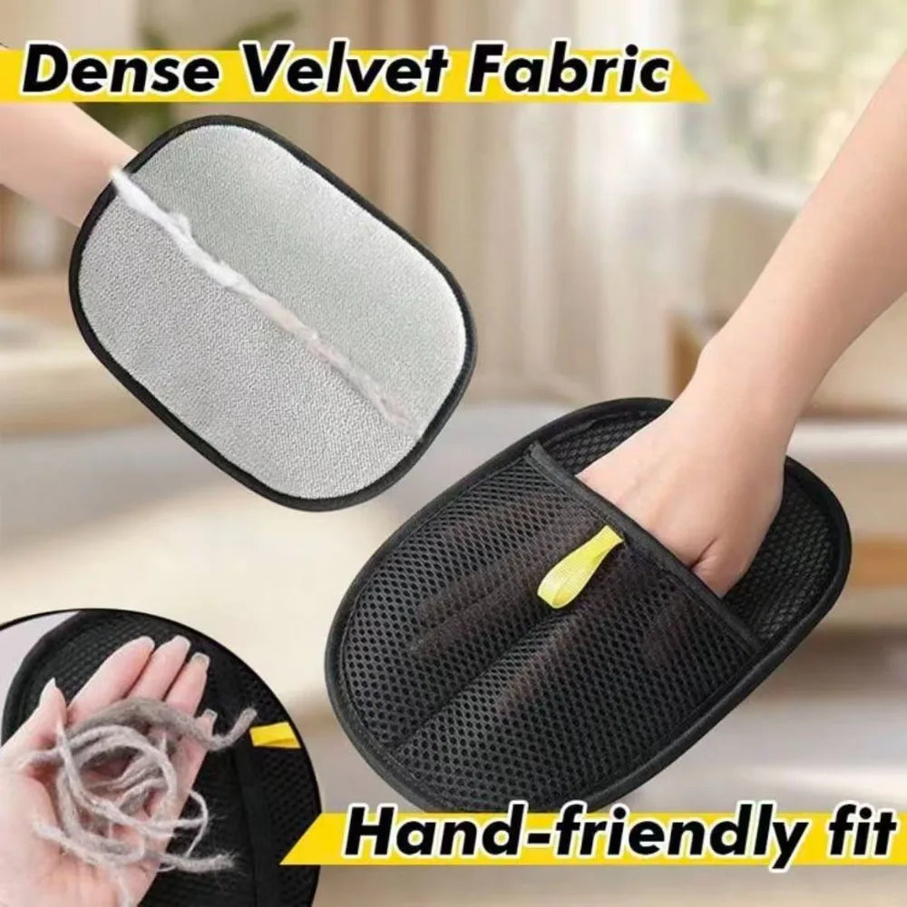 Pet Hair Remover Mitt Pet Grooming Gloves Deshedding Brush Glove for Dog Cat Rabbit with Long/Short/Curly Hair
