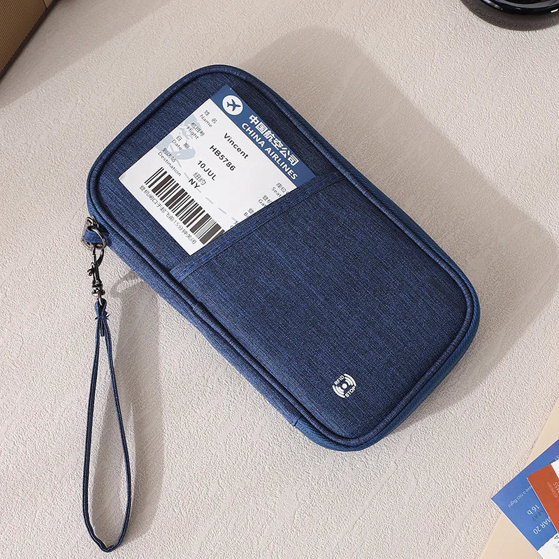 Family RFID Blocking Passport Holder Wallet - Travel Document Organizer with Credit Card Case Essential Travel Bag