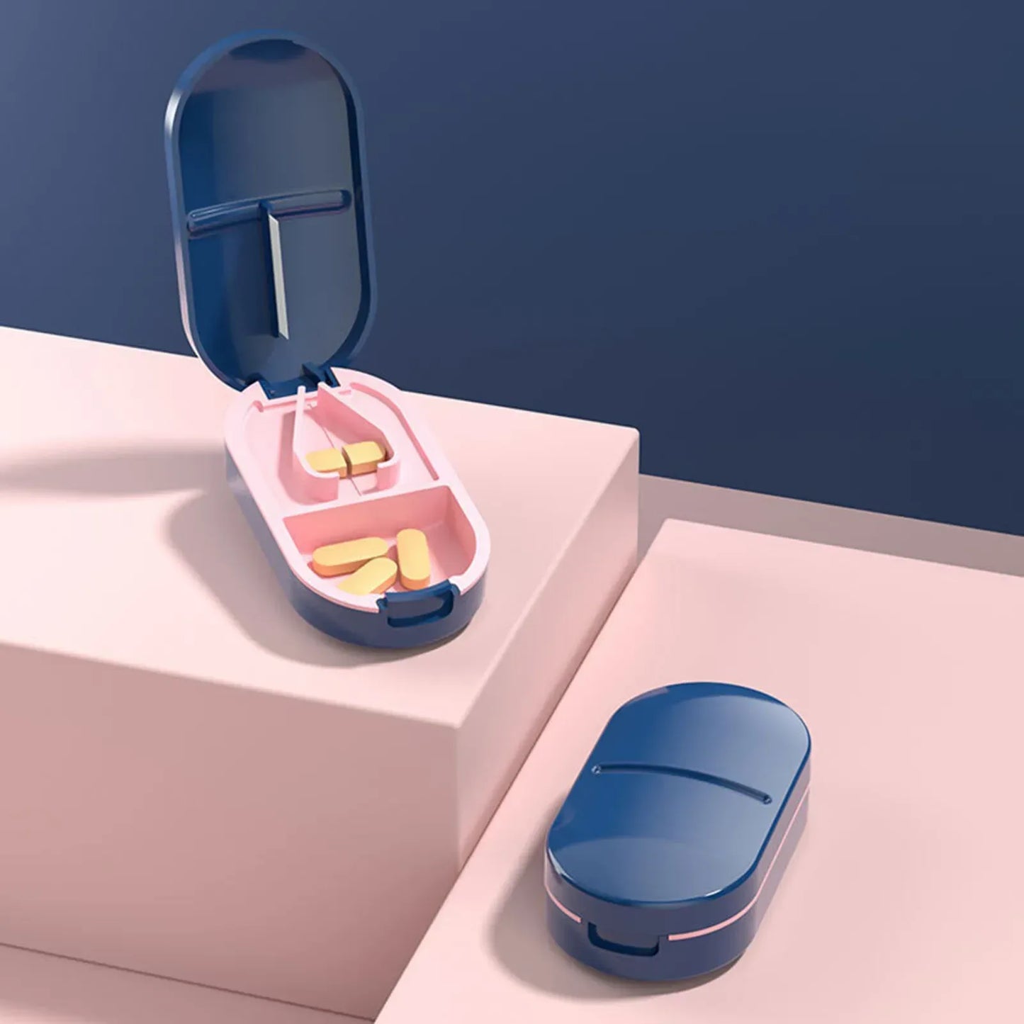 Portable Medicine Pill Box with Tablet Cutter & Divider - Urbizia