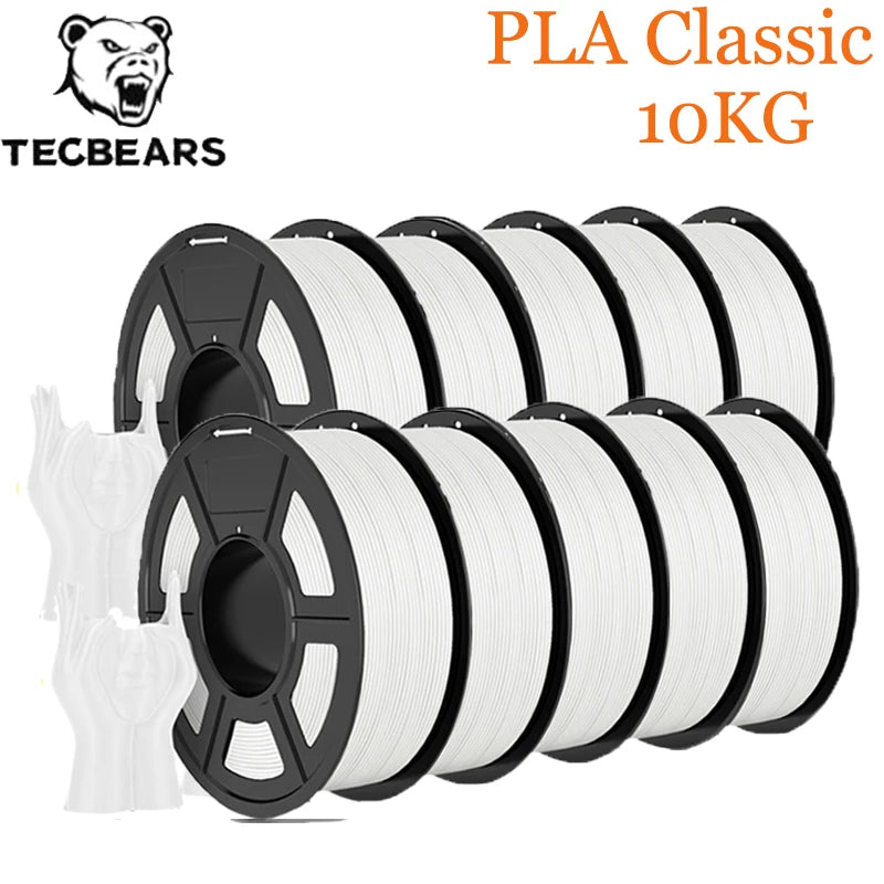 TECBEAS PLA Claissc 3D Printer Filament Neatly Wound Coloful High Toughness 1.75mm FDM For Fast Delivery Support Custom Colors