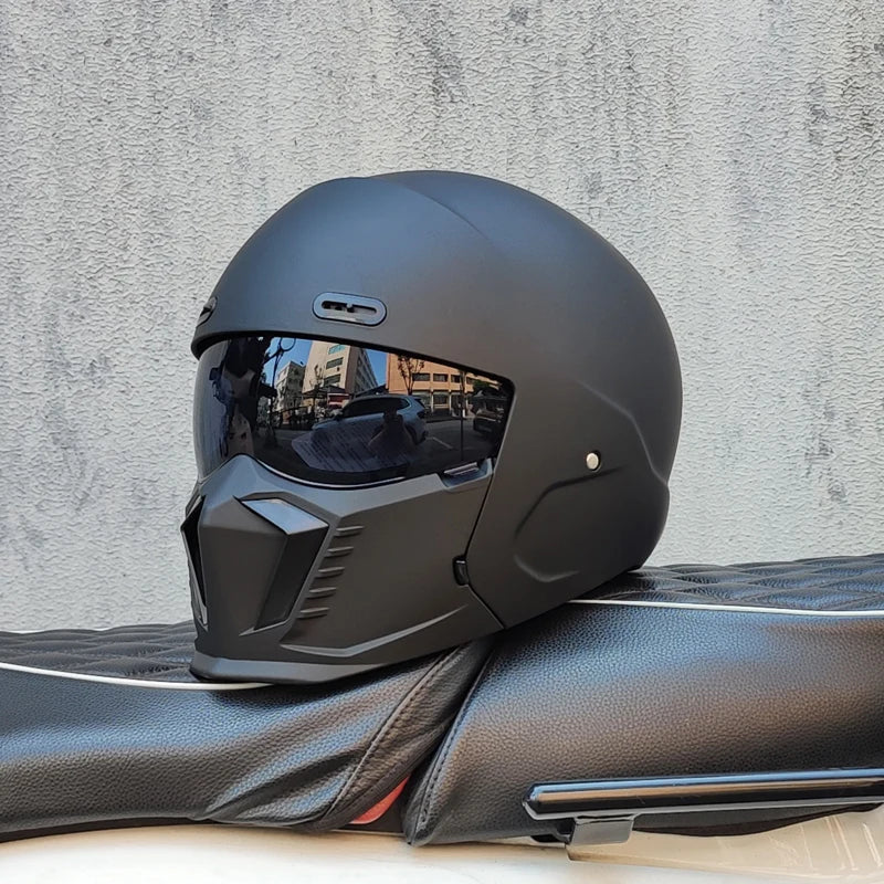 ORZ motorcycle retro helmet cruise men's and women's combination full helmet scorpion helmet reserved Bluetooth headphone slot