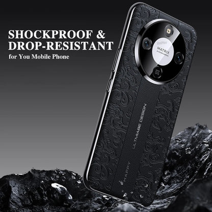 Case for HONOR X9D X9C Magic8 Lite 3D Texture Leather Hybrid Case with Plating Gold Edge Luxury Slim Shockproof Protective Cover