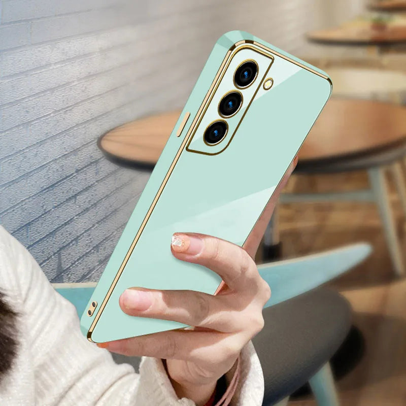 Luxury Bling Glossy Plated Full Cover Phone Case for Samsung Galaxy S26 S25 S24 S23 FE S22 Plus Ultra Soft Back Cover