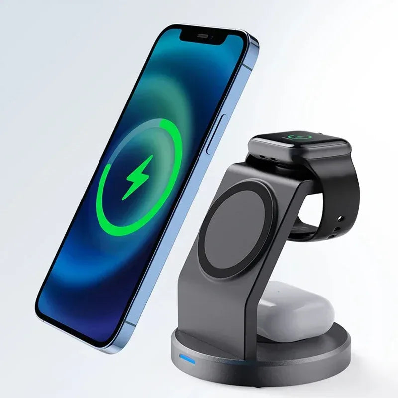 3 In 1 Wireless Charger Stand Mobile phone Holder For iPhone 16 15 14 13 Pro Max iWatch AirPods Fast Charging Station - Urbizia