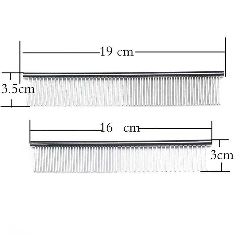 Stainless Steel Dog Comb Long Thick Hair Fur Removal Brush 16/19cm Pets Dog Cat Grooming Dematting Combs for Shaggy Dogs - Urbizia