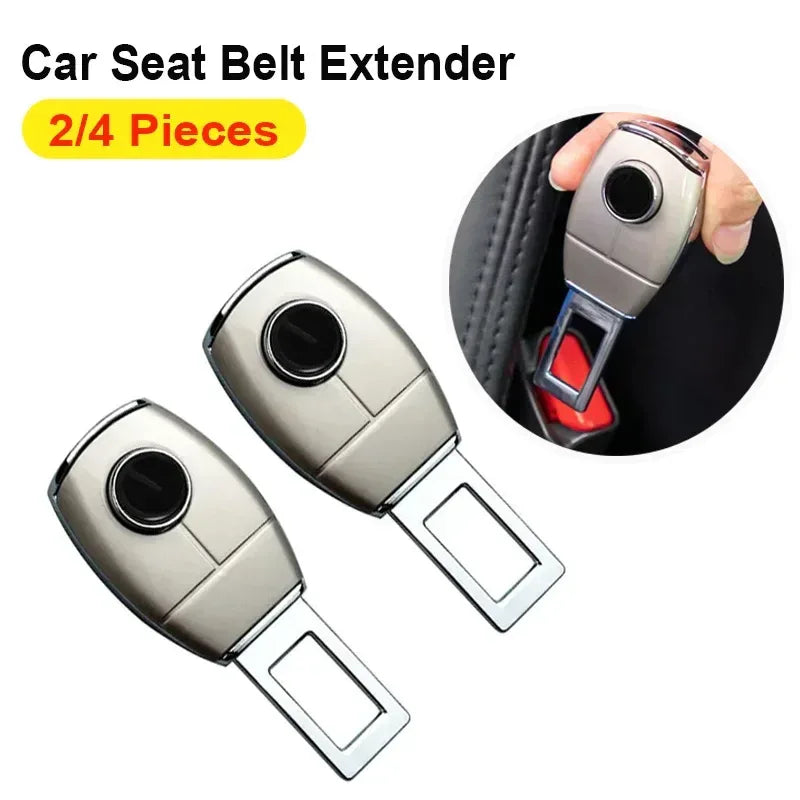 1/2/4 Pieces Car Seat Belt Clip Extender Alloy Seatbelt Lock Buckle Plug Auto Fastener Converter Clip Safety Belt Decoration - Urbizia