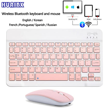 10 lnch Wireless  Bluetooth Mini Keyboard For iPad Phone Tablet Portable Bluetooth Keyboard and Mouse For Samsung Xiaomi Android