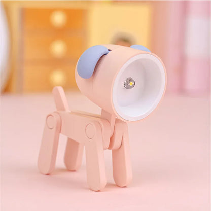 LED Night Light Mini Folding Desk Lamp Cute Pet Lights Dog Deer Portable Night Light Student Living Room Decor Gift - Urbizia