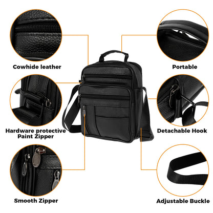 Shoulder Bag Men Small Crossbody Backpack Shoulder Bag with Adjustable Shoulder Straps PU Leather/Oxford Cloth Chest Bag Daypack