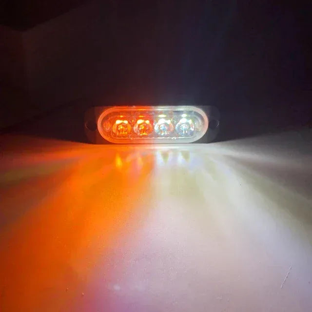 12V 24V Led Strobe Warning Light Emergency Stroboscope Grille Flashing Light bar Truck Car Beacon Lamp Amber Traffic Light Amber - Urbizia