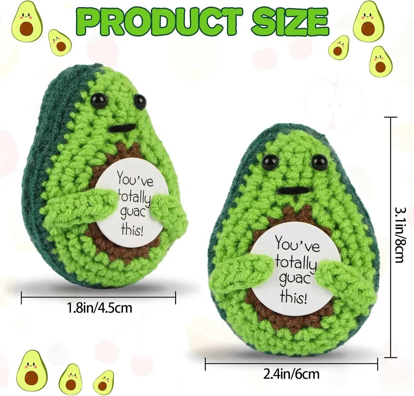 Positive Energy Crochet Doll Pocket Hug Handmade Knitted Plush Potato Plant Avocado Bee Turtle Duck Funny Emotional Support Gift - Urbizia