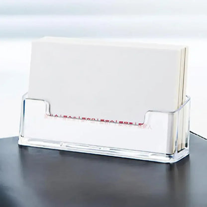 Clear Business Card Holder Organizer Office Desk Display Stand Memo Counter Accessories Tabletop Business Card Holder Case Box - Urbizia