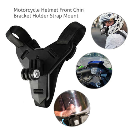 Motorcycle Helmet Chin Strap Mount Phone Clip Holder For GoPro insta360 Osmo SJCAM AKASO For iPhone Huawei Samsung Smartphones