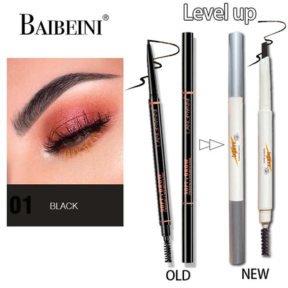 Thin-Head Double-Ended Eyebrow Pencil – Waterproof & Long-Lasting
