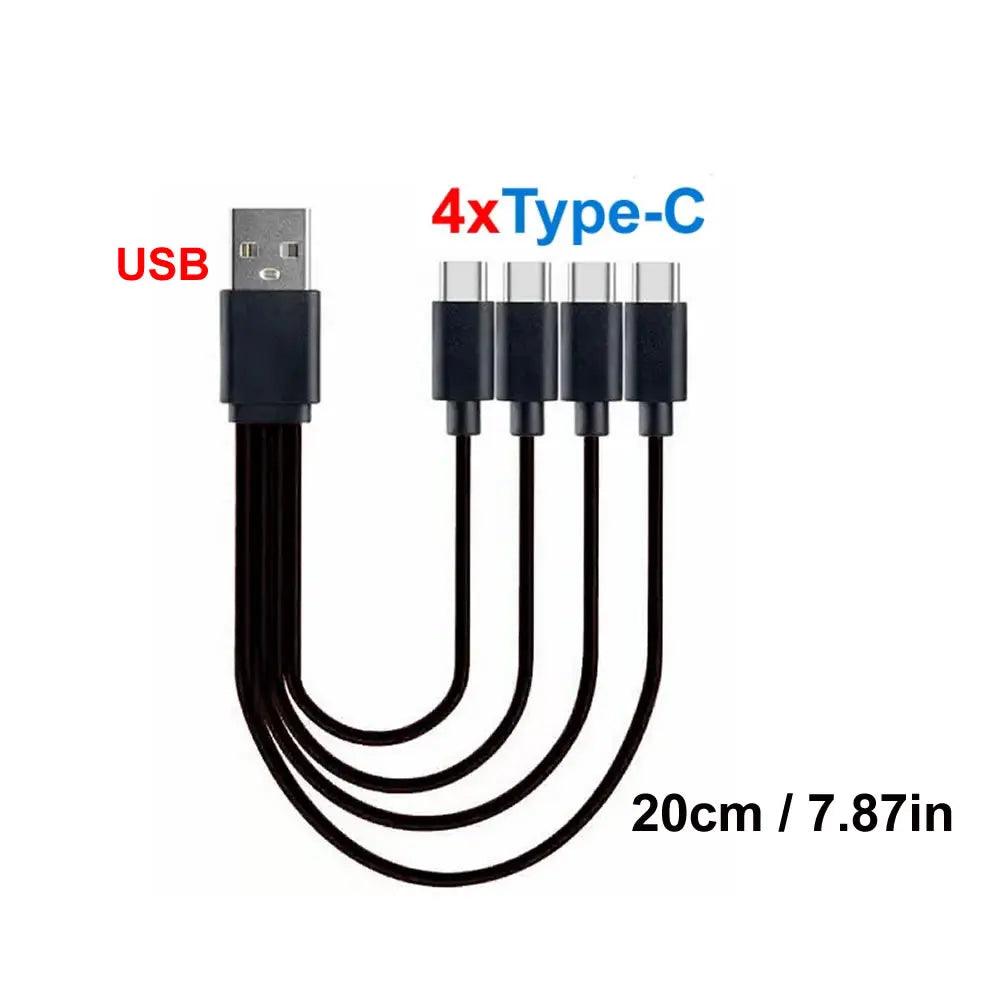 4-in-1 USB Charging Cable Multi Port Splitter