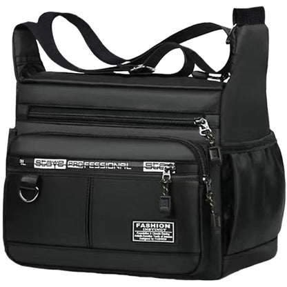 Men Business Crossbody Bag With Multi Layer Pockets Adjustable Shoulder Strap For Work Travel Professional Style