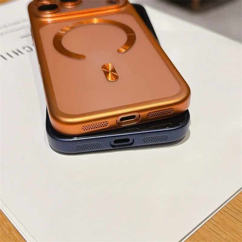 Luxury Matte Magnetic Transparent MagSafe iPhone Case