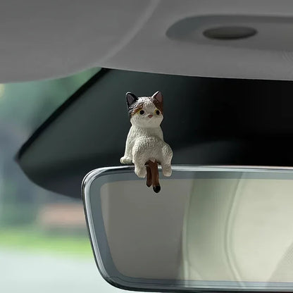 4PCS Car ornament, cute cat, lazy cat, lazy cat, center console screen decoration ornament, rearview mirror, reclining doll - Urbizia