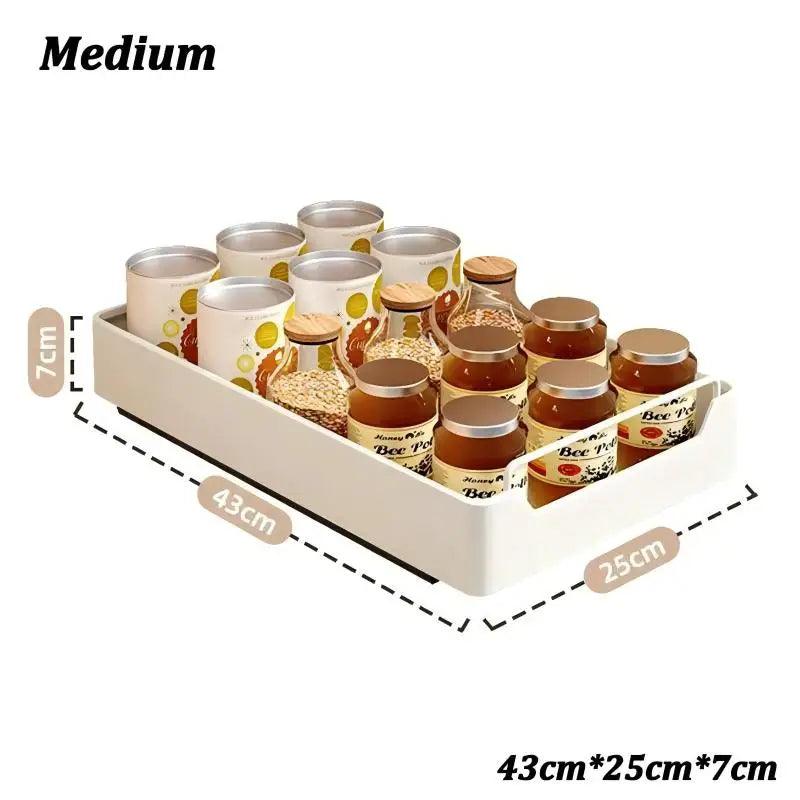 Pull-Out Metal Cabinet Storage Drawer Organizer Rack