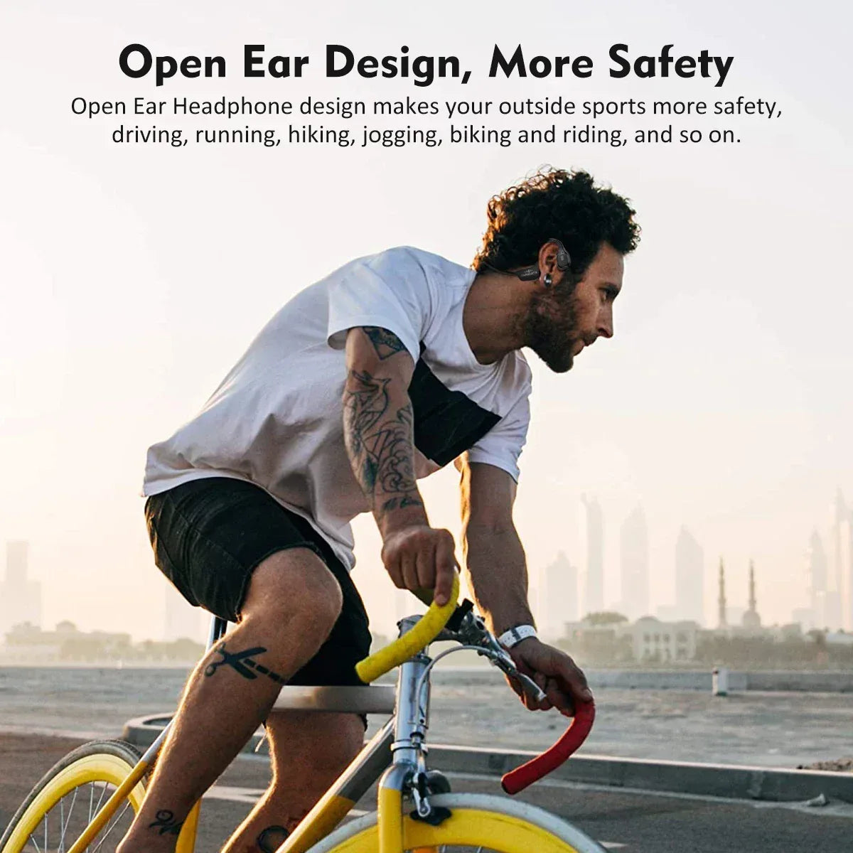2024 Classic DG08 Bone Conduction Headphone Wireless Bluetooth Headset with MIC BT 5.3 Waterproof for Sport Running Workouts - Urbizia