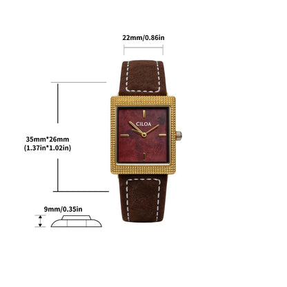 CILOA Red Retro Men's Sporty Square Fashion New Tank Luxury Gift Waterproof Quartz Watch for Men High-Quality Men's Watch