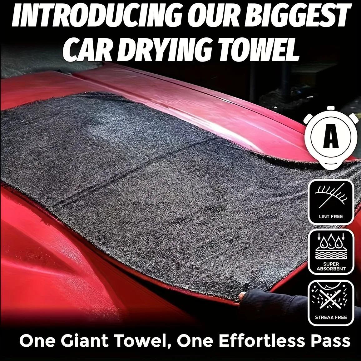 Ultra Absorbent Car Towel XXL Extra Large Microfiber Drying Towel - Ultra Absorbent Thickened Technology with Twist Ring Design