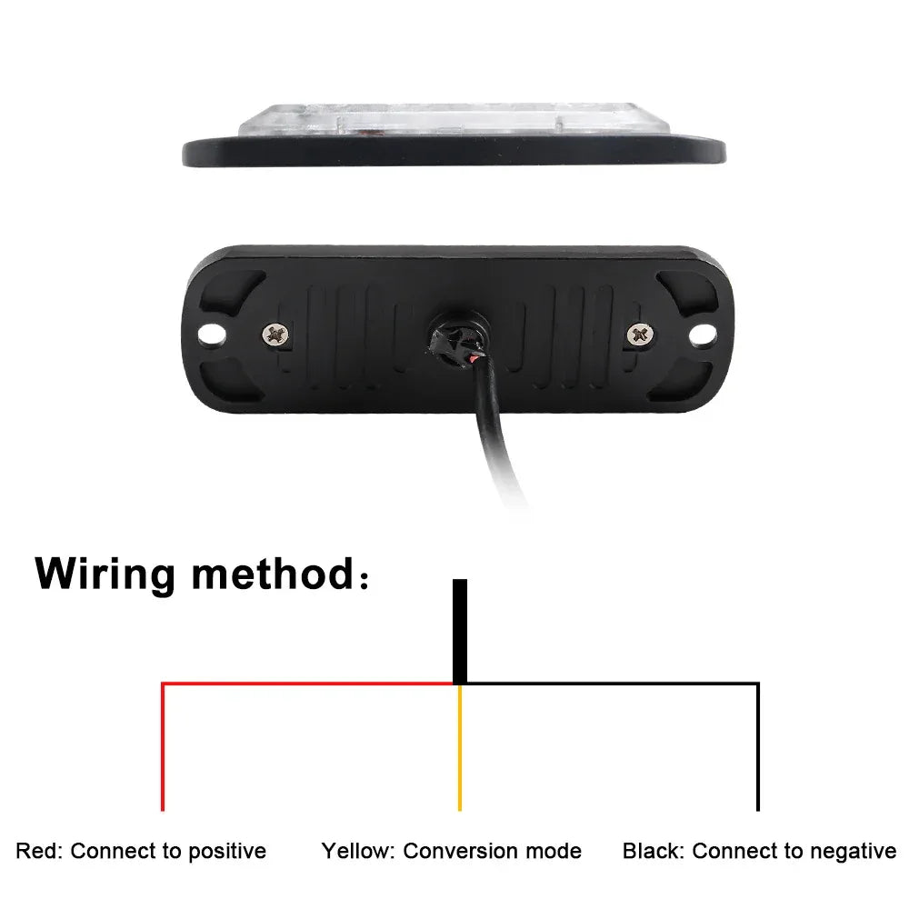 4LED Car Strobe Warning Light Grill Flashing Breakdown Emergency Light for 12v Truck Trailer Police Beacon Lamp Signal TAILLIGHT - Urbizia