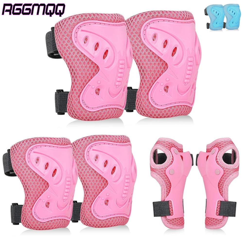 6PCS Kids 3-10 Years Knee Elbow Pads Guards Protective Gear Set for Roller Skates Cycling Bike Skateboard Scooter Riding Sports