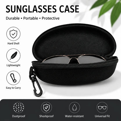 Portable Zipper Sunglasses Protector Box Eye Glasses Case Box Travel Pack Glasses Case Accessories with Hook
