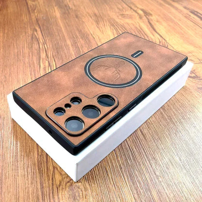 Luxury Leather Magnetic Phone Case for Samsung Ultra Series