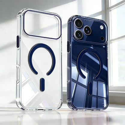 Transparent Thin PC For Magsafe Magnetic Case for iPhone 17 16 15 14 13 Pro Max Plus Air 16e Clear CandyColor Shockproof Cover