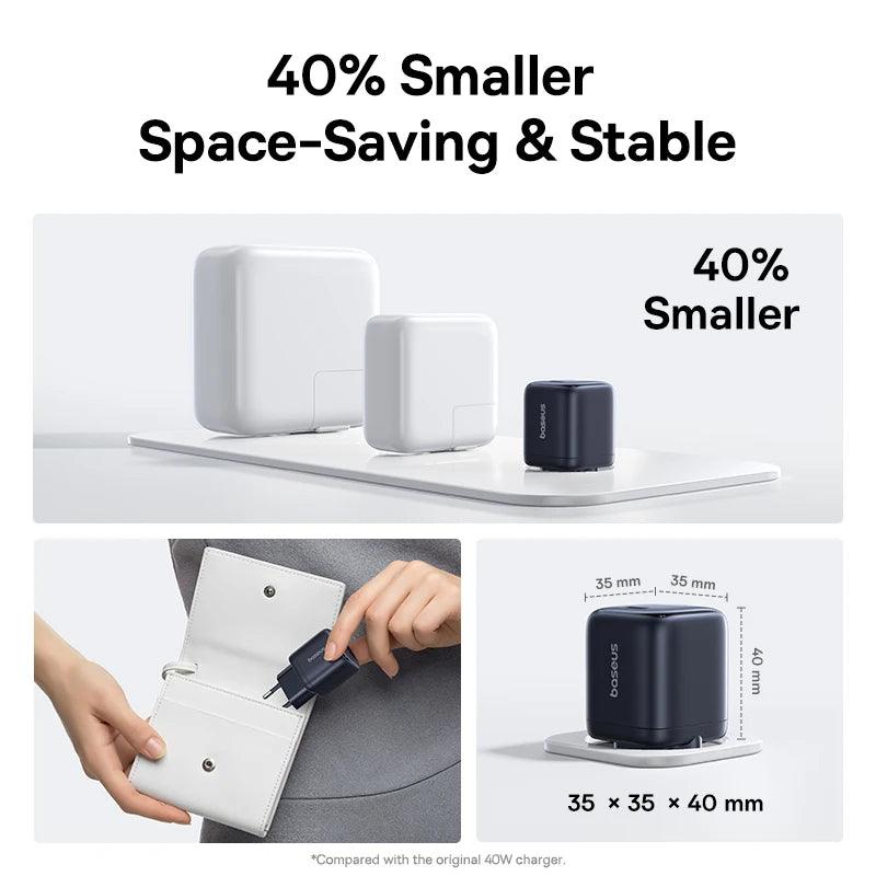 Baseus 45W GaN Charger For iPhone 17 16 15 Pro Max Samsung Galaxy Fast Charger Phone Charger USB C Charger Portable PD Charger