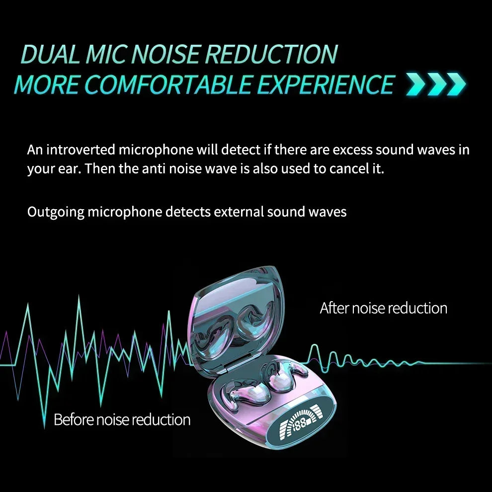 Wireless Sports Bluetooth Headphones Highend Tws Dual Ear Sleep In Ear Md528 Mini Painless Call Noise Cancelling Thin Headphones