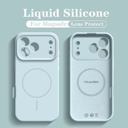 For 18 Magsafe Magnetic Wireless Charging Solid Color Soft Silicone Phone Case For iPhone 18 17 Pro Max 16 15 14 13 Bumper Cover