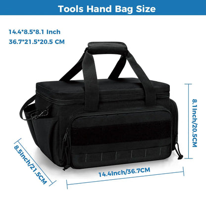 14" Heavy Duty Tool Bag Multipurpose Work Organizer for Handyman,Carpenter,Durable Portable Tool Storage