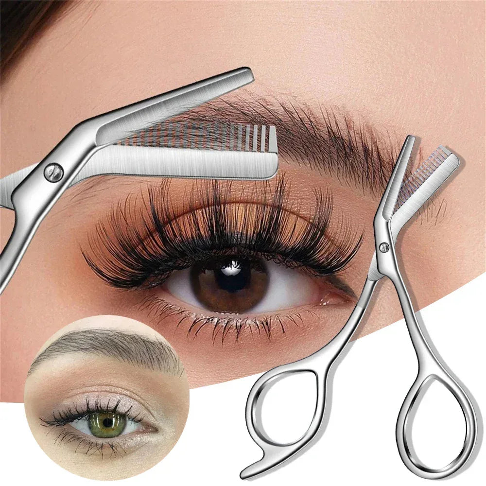 Stainless Steel Eyebrow Trimmer Scissors - Urbizia